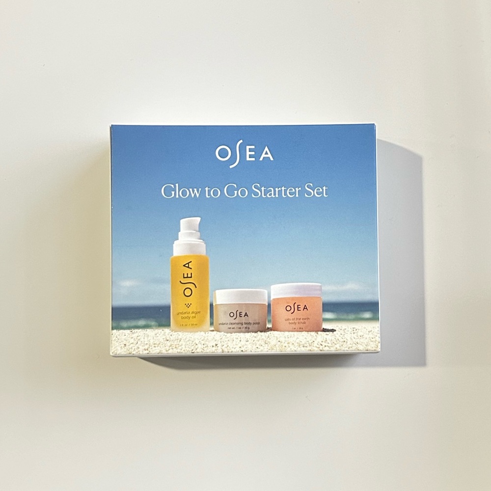 ⬇️ shipping! NWT OSEA Limited Edition Glow to Go Starter Set 3pc Bodycare Set